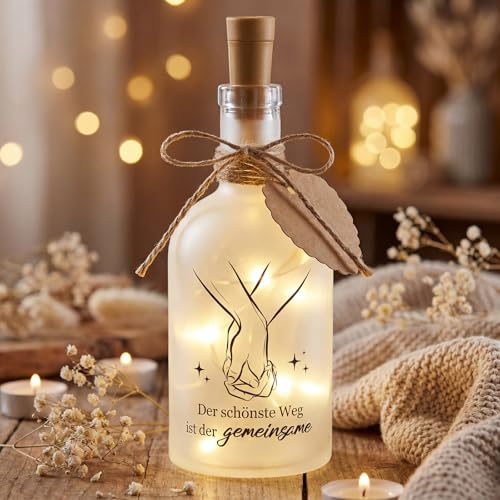 BBTO Hochzeits Flaschenpost Geschenk Hochzeit Geldgeschenk Leuchtflasche