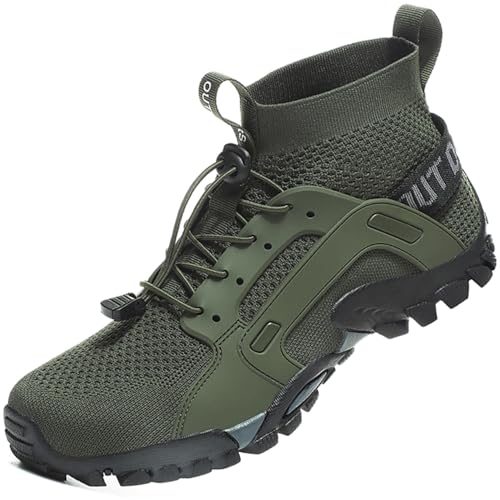 VTASQ Herren Damen Wanderschuhe Anti-Rutsch Wanderstiefel Trekkingschuhe Leicht Atmungsaktiv Outdoorschuhe Männer Sportschuhe Kletterschuhe Trail Running Traillaufschuhe Unisex Grün 43 EU