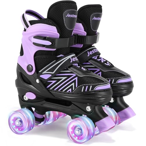 Rollschuhe Kinder Verstellbare Mädchen Damen, rollerskates Kinder Schuhe mit Rollen für mädchen 4 Größen verstellbar Rollerskates (M (EU 32-36))