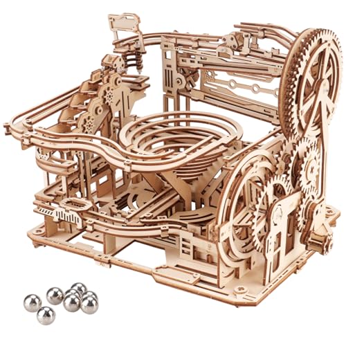 YunBey 3D Holzpuzzle Kugelbahn für Erwachsene, Mechanischer Modellbausatz DIY Kugel Labyrinth aus Holz, Bastelset als Geschenk für Jugendliche & Erwachsene, 445 Teile