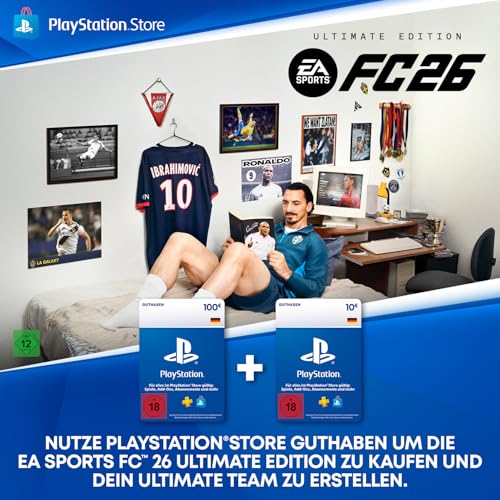 110€ PlayStation Store Guthaben für EA SPORTS FC 26 Ultimate Edition | Deutsches Konto [Code via Email]