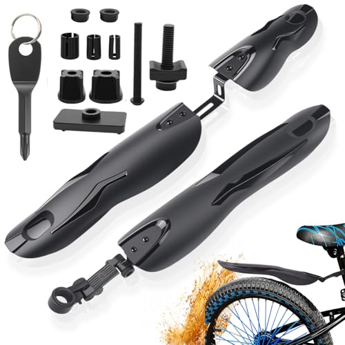 YUJUVI Fahrrad Schutzblech Mountainbike Schutzbleche MTB Schutzblech Set für 24-29 Zoll Fahrrad Mud Guard Schutzblech Fahrrad Set, mit Schraubendreher Lässt Sich Schnell und Einfach Montieren