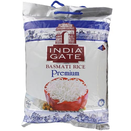 INDIA GATE Premium Basmati Reis – Feiner, aromatischer Langkornreis aus Indien, feines Langkorn (1 x 5 kg)