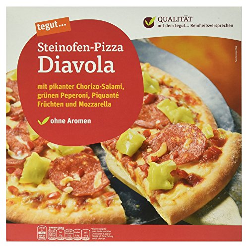 tegut... Steinofen-Pizza Diavola, 1 x 350 g (Tiefgefroren)