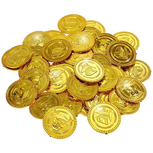 GOLDGE 50 Pcs Gold-Münzen Spielgeld für Kinder Spielzeug Mitgebsel mit Kindergeburtstag Kleine Geschenk für Party