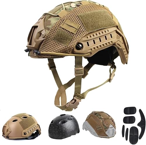 PJ Tactical Paintball Airsoft Helm Fast Militärhelm mit NVG-Halterung und seitlicher Führungsschiene