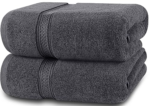 Utopia Towels - 2er-Pack Badetücher Set Premium 100% ringgesponnene Baumwolle 69 x 137 cm Handtücher, sehr saugfähig, weiches Gefühl Duschtücher (Grau)