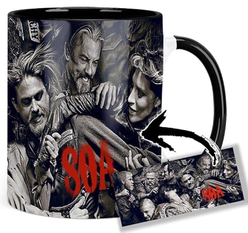 Sons Of Anarchy Samcro Redwood Original Men Of Mayhem Tasse Innen & Henkel Schwarz Keramikbecher Mug