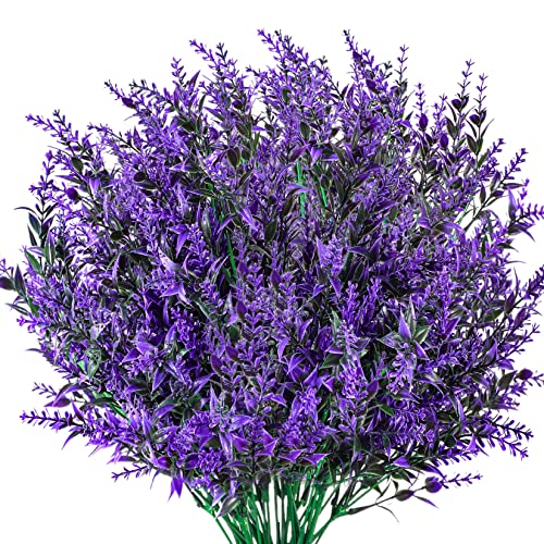 Xiaomoyu 6 Pcs Künstliche Lavendel Blumen Deko, Kunstblumen Pflanze, Gefälschte Lavendel Lila Deko für Garten, Hochzeit DIY, Büro, Wohnkultur