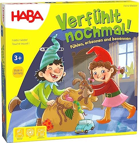 HABA Verfühlt nochmal – Fühlspiel & Lernspiel mit Holzteilen, fördert spielerisch die Feinmotorik, Motorik-Spielklassiker ab 3 Jahren – 1304508001