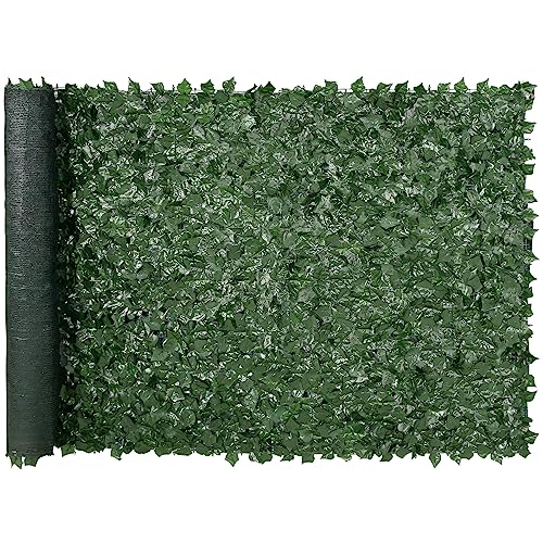 VEVOR Sichtschutzzaun aus Efeu, 1,5 x 3 m, künstlicher Wandschirm, grüner Efeuzaun mit Netzgeweberückseite und verstärkter Verbindung, künstliche Hecken mit Weinblättern für Garten, Hof, Balkon