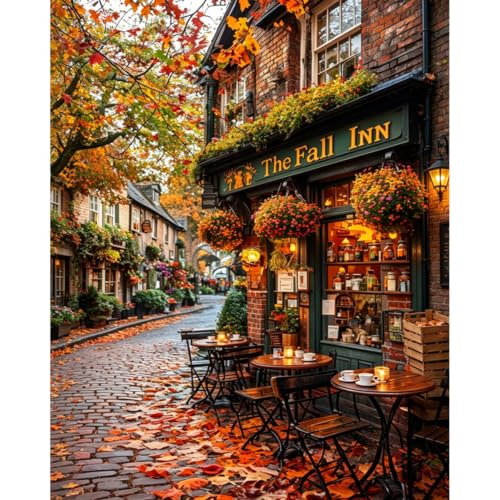 Herbst Malen nach Zahlen Erwachsene, Paint by Numbers for Adults 30x40cm