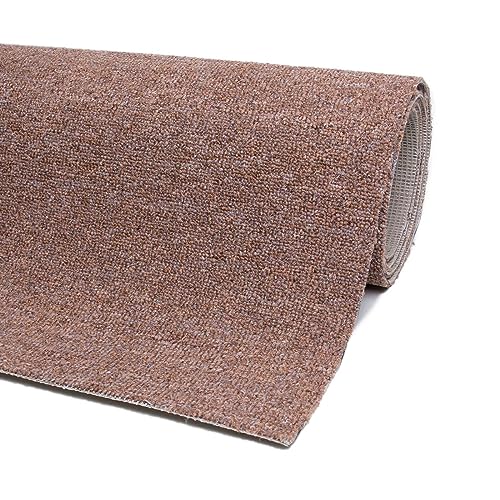 andiamo Teppichboden Henry - pflegeleicht und einfach zu verlegen - Auslegware Teppichboden - Meterware Bodenbelag in Schlingenstruktur mit Trittschalldämmung 200 x 350 cm Cognac