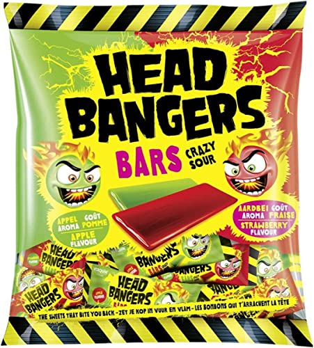 Head Bangers Kaubonbon Bars Crazy Sour, 200 g