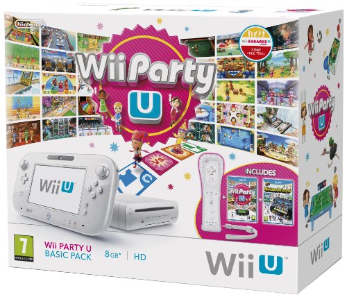 Wii U Basic Pack 8GB Wii Party U-Pack mit Wii-Fernbedienung Plus, Sensor Bar und Nintendo Land - Weiß