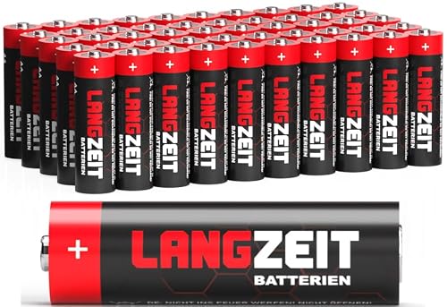 Langzeit AA Batterien 50 Stück Premium Mignon LR6 Alkaline Batterie 1,5V