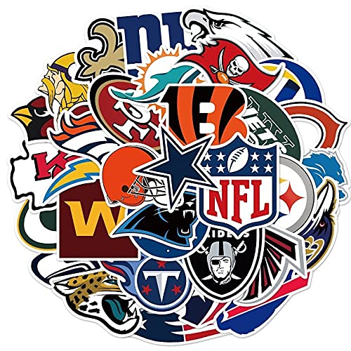 NFL American Football Vinyl-Aufkleber für Laptops, Handys, Hüllen, Wände, Gepäckbücher – 33 Aufkleber