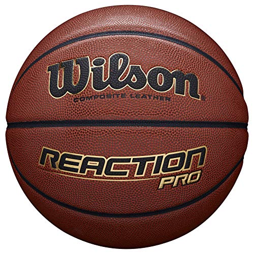 Wilson Reaction Pro 295 Ball WTB10137XB, Unisex, Basketball, Brown/Black/Gold, 7