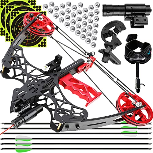 ZSHJGJR Compoundbogen Stahlkugel 40lbs Compoundbogenset bogenschießen Bogen und Pfeil Jagdbogen Stahl Ball Compound bögen Bogen für Erwachsene Anfänger Bogen Jagd Sportbogen (Set 1)