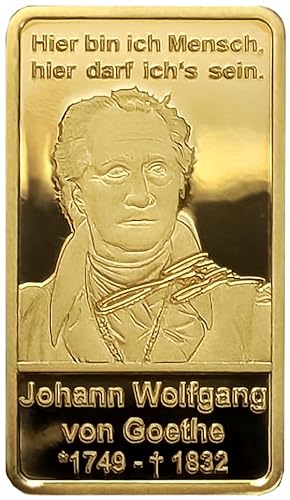 Johann Wolfgang von Goethe | 275. Geburtstag | Feingoldbarren | Mehrwertsteuerfrei | Sicher in edler Kapsel verpackt | Mit Echtheitszertifikat