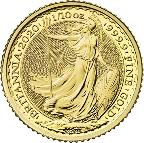 RoyalMint Britannia 1/10oz 2020 Goldmünze, 999,9 Feingold, Nennwert 10 GBP, Sehr Gut