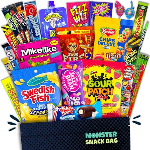 30 Amerikanische Süßigkeiten aus den USA in einer Box auch als Geschenk z.B. zum Geburtstag - TikTok Süssigkeiten XXL Mix mit American Candy