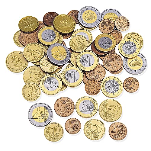 Learning Resources Spielgeldset Euro-Münzen (Set mit 100 Stück), Kinder Euro spielgeld münzen, kaufladen Kasse, Spielgeld für Kinder kaufmannsladen einkaufsladen