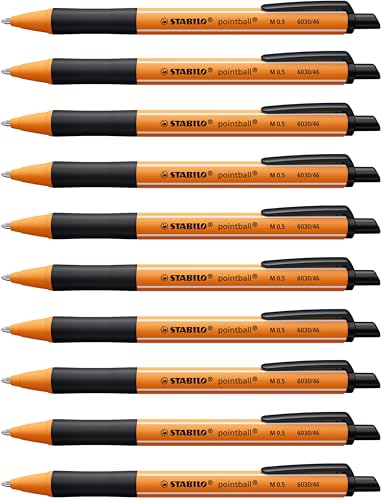 STABILO - Druck-Kugelschreiber - pointball - 10er Pack - schwarz
