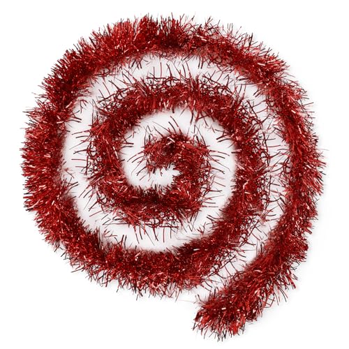 KONVINIT 5 Stück Lametta Girlanden für Weihnachtsbaum - 2 Meter X5 Lange Glitzer Weihnachtsdeko Girlande, Christbaumschmuck Girlande aus Premium PP Material Weihnachtsdekoration