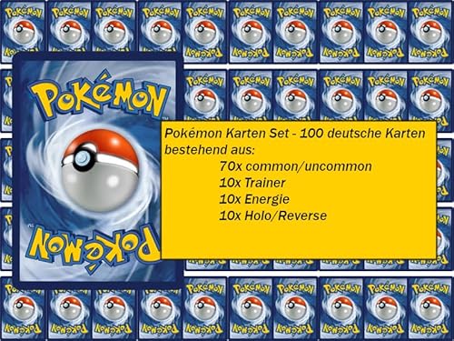 Pokémon Karten Set - 100 deutsche Karten