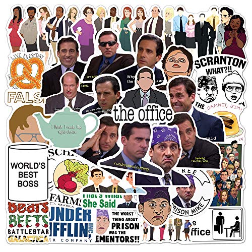 50 Stück The Office Aufkleber für Koffer, Skateboard, Laptop, Computer, Wasserflaschen, Auto, Teenager, Jungen, Mädchen, Aufkleber, wasserdicht