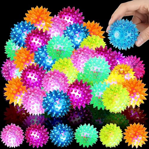 Piucrty Igelball Mitgebsel Kindergeburtstag 12Pcs Leuchtball Gastgeschenke Jump Ball Leuchtspielzeug Kinder Stressball Give Aways Kleinigkeiten Led Flummies Party Gadgets Kleine Grundschule Geschenke
