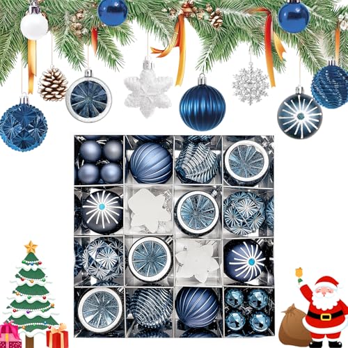 ZUSUZU Set Premium Weihnachtskugeln Kunststoff,Weihnachtsbaum Dekoration Set,Christbaumkugeln,40-PCS Weihnachtsbaum Dekorationen,für Neujahrsparty Hochzeit Feiertag Weihnachtsdekoration