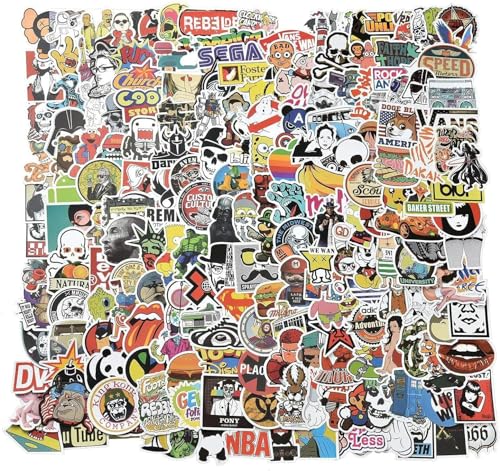 Willingood Aufkleber 200 Stück Wasserdicht Vinyl Stickers Graffiti Style Decals für Auto Motorräder Fahrrad Skateboard Snowboard Gepäck Laptop Aufkleber MacBook iPad und mehr