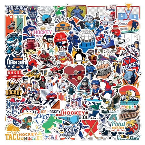100 Stück Hockey Puck Aufkleber, Ice Hockey Stickers, Vinyl Wasserdichte Graffiti Aufkleber für Skateboard Auto Laptop Gitarre, Jugendliche Kinder