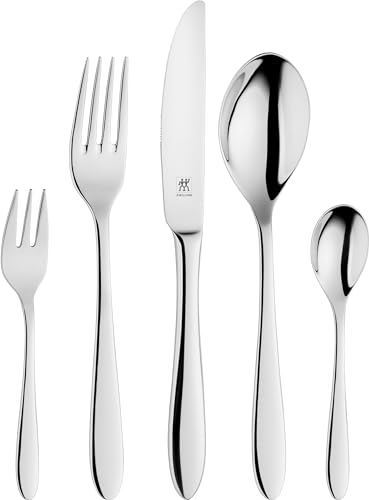 ZWILLING Style Besteck Set, 30-teilig, Für 6 Personen, 18/10 Edelstahl/Hochwertiger Klingenstahl, Poliert, Silber [plastikfreie Verpackung]
