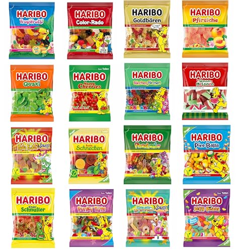 Haribo XXL-Mixpaket ca. 4 kg | Verschiedene Sorten & keine Dopplungen | Fruchtgummis Großpackung mit 22–25 Beuteln à 160–175 g | Geschenk & Karnevals-Wurfmaterial