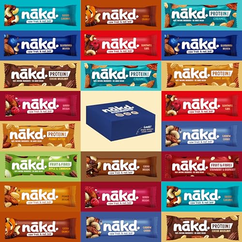 Nakd Bars Nakd Frucht- und Nussriegel Gesunde Snacks für Erwachsene und Kinder. Frühstücksbars Essen. Vegane, milchfreie, weizenfreie, glutenfreie Riegel. (24 Bars)