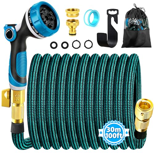 Gartenschlauch Flexibel 30M, Wasserschlauch Flexibler Gartenschlauch mit 3/4