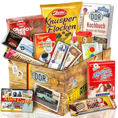 Süssigkeiten Box mit Waren aus dem Osten - Geschenke zum Geburtstag für Freunde & Männer & Herzensmenschen