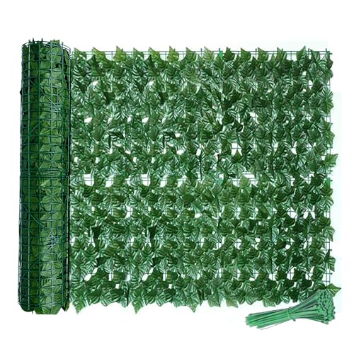 Wivico Künstlicher Efeu Hecken Sichtschutz mit Efeu-Blättern,Hecke Zaun,150x300 cm Balkondeko,Privatsphäre-Abgrenzung mit künstlichem Grün