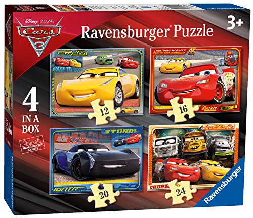 Ravensburger 6894 Puzzle „Disney Pixar Cars 3“, 4 Puzzles in einer Schachtel, mit jeweils 12, 16, 20 und 24 Teilen