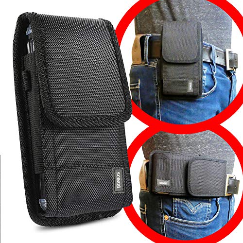 scozzi Handy Gürteltasche quer (XL) Gürtel Tasche Handytasche Handyhalterung Halterung universal zB kompatibel mit Samsung S25 S24 S23 A56 A55 A36 A26 für iPhone 17 16 15 14 13 FE Plus Ultra Lite Pro