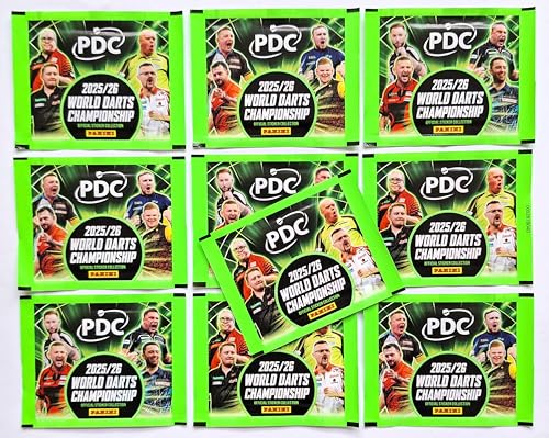 Panini Darts PDC World Championship 2026-10 Tüten mit je 5 Stickern NEU