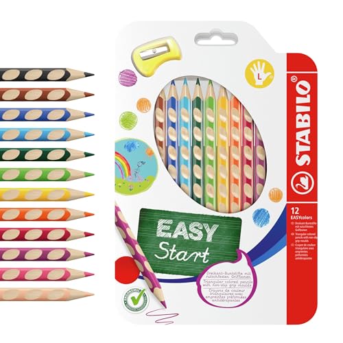 STABILO - Ergonomischer dicker Buntstift für Linkshänder - EASYcolors