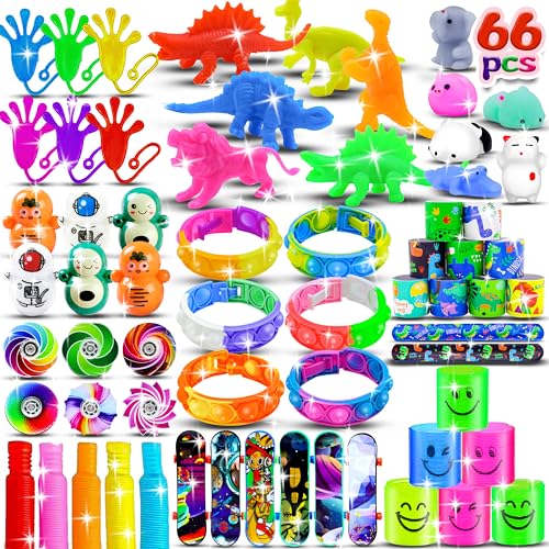 Frogetu 66 Stücke Kindergeburtstag Mitgebsel Set, Mitgebsel Kindergeburtstag Set, Popular Fidget, Partyspielzeuge, Goodie Bags Fillers für Geburtstagsgeschenke Spielzeug und Klassenpreise