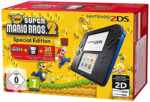 Nintendo 2DS - Konsole (schwarz) inkl. New Super Mario Bros. 2 (vorinstalliert)