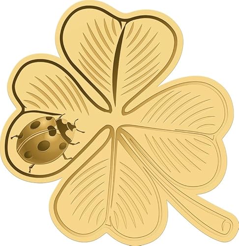 DEUTSCHER MÜNZEXPRESS Kleeblatt - Glücksklee | Feingold | Besondere Münzform | Sammlermünze | Hohe Prägequalität | In Etui | Mit Echtheitszertifikat