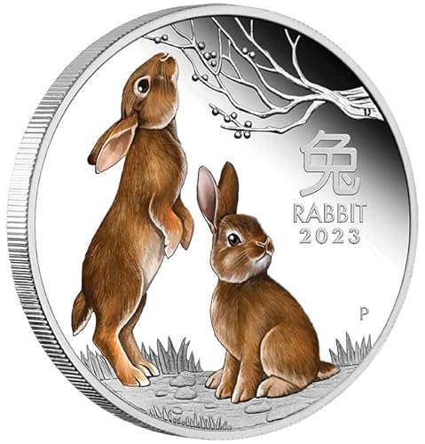 Generisch 1 Oz Unze Silbermünze Australien - Lunar 3 - Hase - 1 Oz Silber Proof farbig +Box +COA*