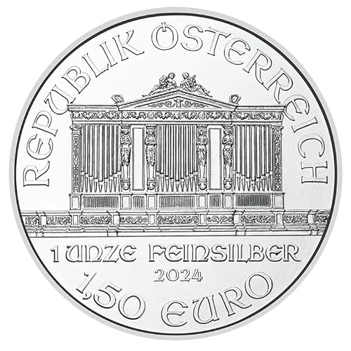 Wiener Philharmoniker Silbermünze 1 oz (31,10 g), 999,9‰ Feinsilber, Original von Münze Österreich, Anlage-Silbermünze aus Österreich